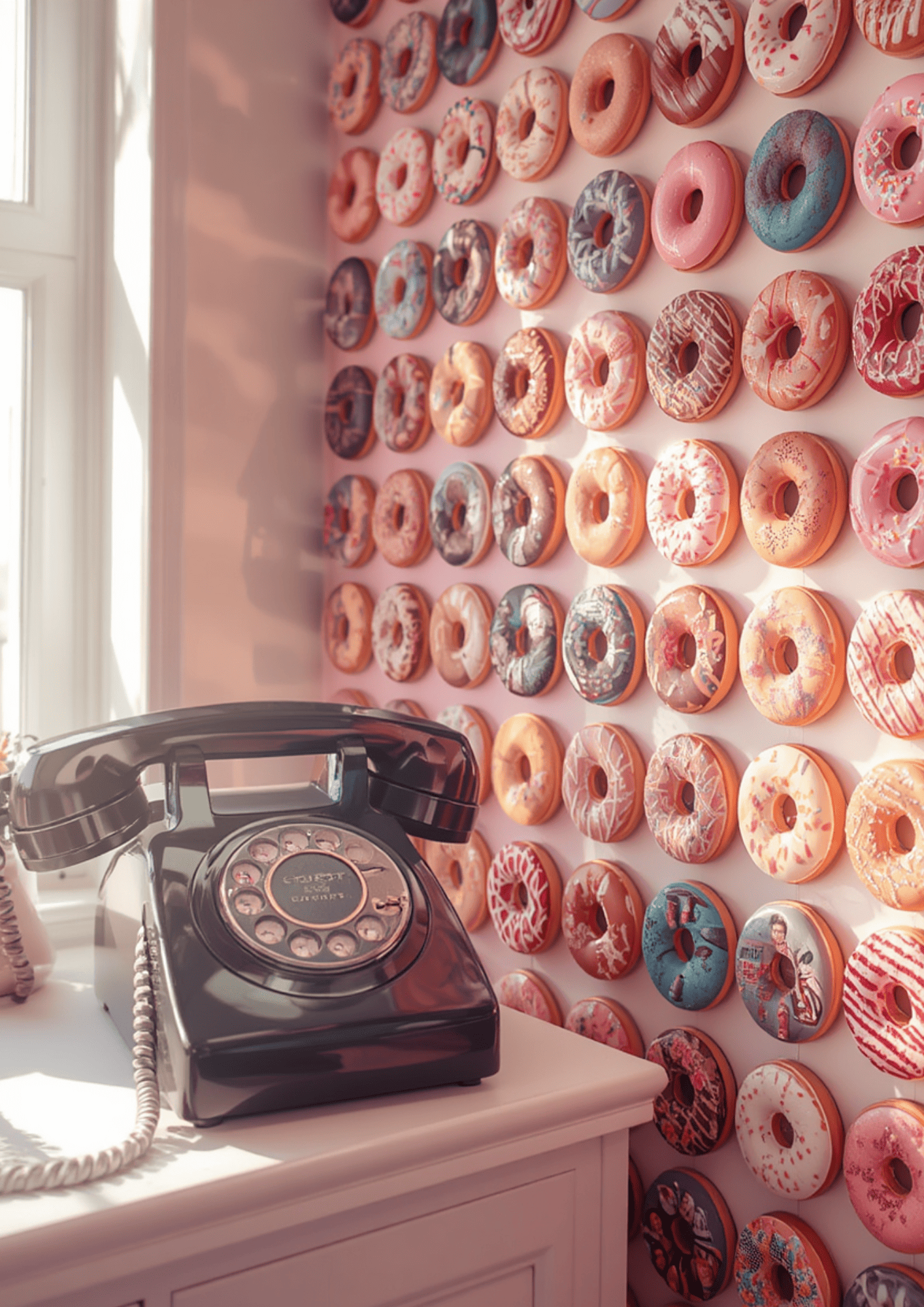 Telefon und eine DonutWall